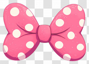 Minnie Mouse Bow - Pink Polka Dot Bow Illustration Transparent PNG
