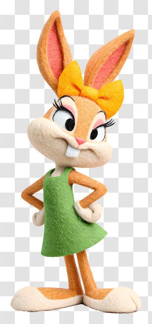 Lola Bunny - Cartoon Rabbit In Green Dress Transparent PNG