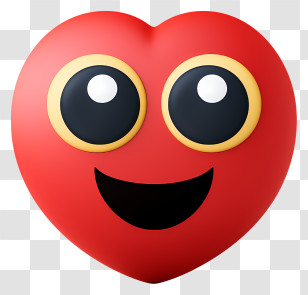 Emoji With Heart Eyes - Smiling Red Heart Emoji Transparent PNG