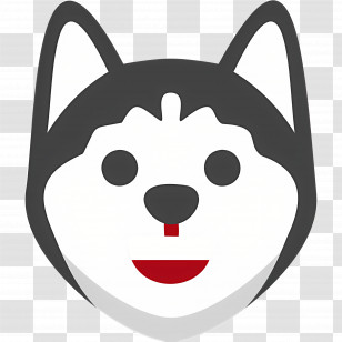 Dog Emoji - Husky Dog Emoji With Smile Transparent PNG