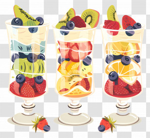 Fruit Parfaits - Colorful Fruit Parfaits Transparent PNG