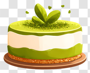 Matcha Green Tea Cheesecake - Delicious Green Layered Cake Transparent PNG