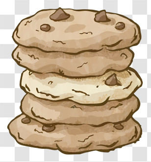 Chocolate Chip Cookies - Stack Of Chocolate Chip Cookies Illustration Transparent PNG