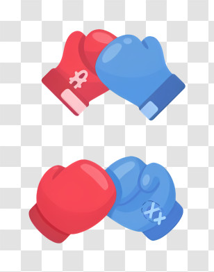 Boxing Gloves - Red And Blue Boxing Gloves Transparent PNG