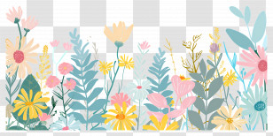 Pastel Flower - Colorful Pastel Floral Illustration Transparent PNG