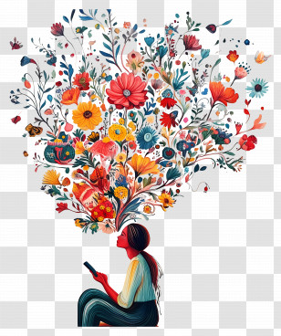 Positive Thinking - Creative Floral Mind Transparent PNG