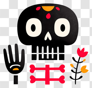 Cartoon Skull And Bones - Skull And Bones Decoration Transparent PNG