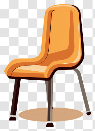 Orange Chair - Stylish Orange Chair With Metal Legs Transparent PNG