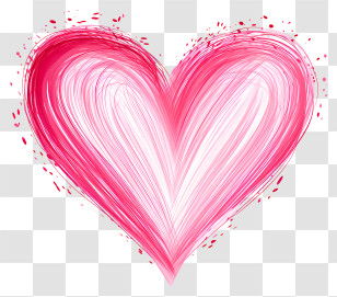 Pink Heart - Pink Artistic Heart Illustration Transparent PNG