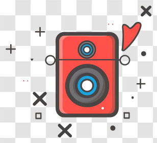 Vintage Camera - Red Cartoon Camera Transparent PNG