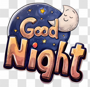 Good Night - Good Night Illustration With Smiling Moon Transparent PNG