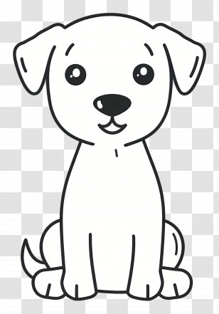 Dog Outline - Cartoon Cute Dog Drawing Transparent PNG