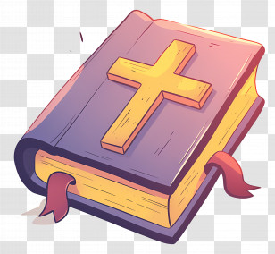 Bible - Illustrated Bible With Cross Transparent PNG