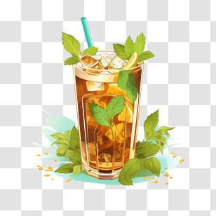 Ice Tea
 - Iced Tea Glass With Mint And Lime Transparent PNG