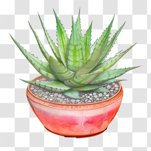 Aloe Vera - Potted Aloe Vera Transparent PNG