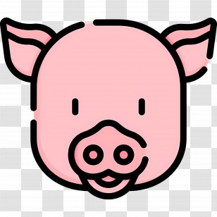 Pig Face - Pink Pig Face Cartoon Illustration Transparent PNG