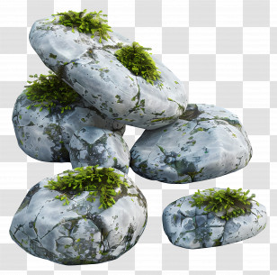 Stones - Natural Mossy Rocks Transparent PNG