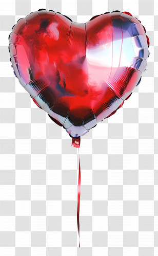 Love Balloon - Shiny Heart Balloon Transparent PNG