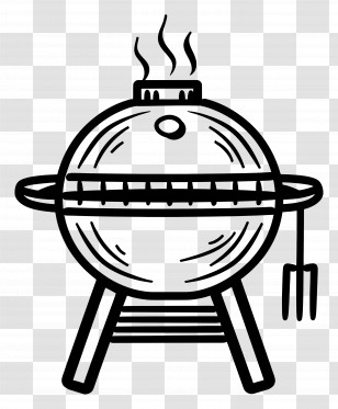 Summer - Barbecue Grill Illustration With Smoke Transparent PNG