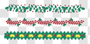 Decorative Border - Christmas Decorative Holly And Berry Border Transparent PNG