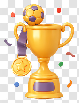 Golden Trophy - Gold Soccer Trophy With Medal Transparent PNG