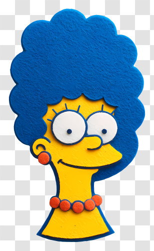 Marge Simpson - Blue-Haired Cartoon Character Transparent PNG