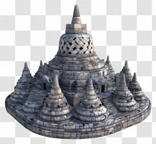 Borobudur Temple - Ancient Stone Temple With Stupas Transparent PNG