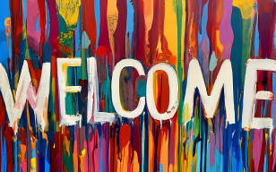Welcome - Colorful Welcome Text With Artistic Background Transparent PNG
