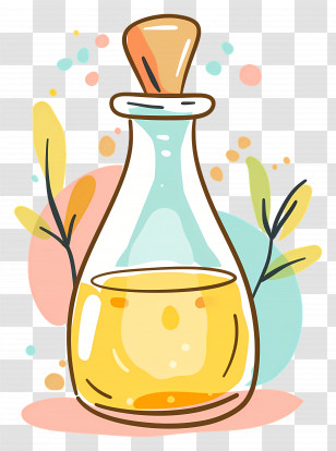 Cooking Oil - Glass Oil Bottle With Liquid Transparent PNG