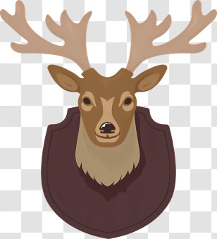 Deer - Classic Deer Wall Mount With Antlers Transparent PNG