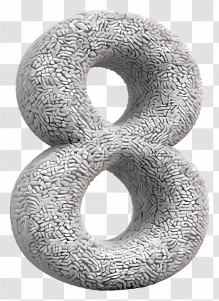 Number 8 - Textured Number Eight Design Transparent PNG