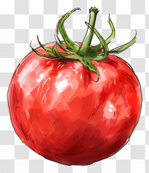 Tomato - Vibrant Red Tomato Illustration Transparent PNG