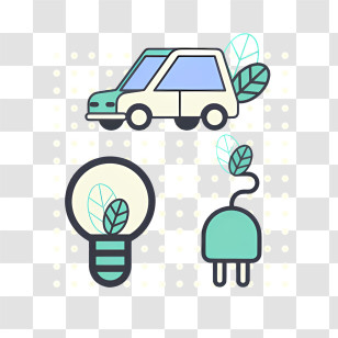 Green Vehicle - Eco-Friendly Icons With Leaves Transparent PNG