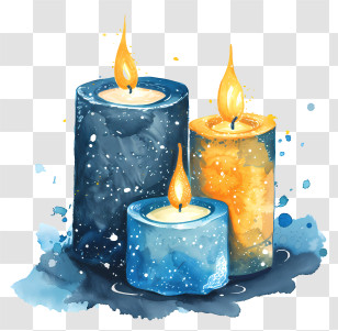 Candles - Colorful Burning Candles In Artistic Illustration Transparent PNG