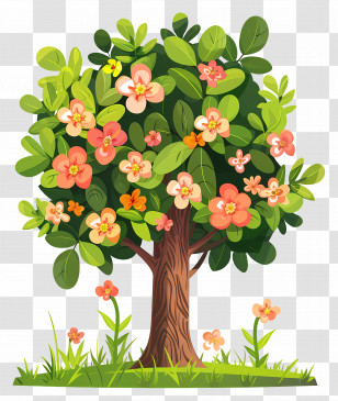 Garden Tree - Beautiful Flowering Tree Illustration Transparent PNG
