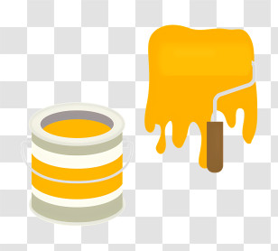 Icon - Yellow Paint And Roller Transparent PNG
