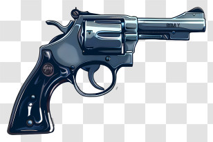 Revolver Gun - Illustrated Revolver Handgun Transparent PNG