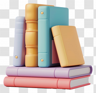 Animated Books - Pastel Stack Of Books Illustration Transparent PNG