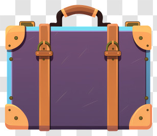 Small Suitcase - Vintage Purple Suitcase Transparent PNG