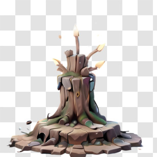 Dry Stump - Tree Stump With Candles Illustration Transparent PNG