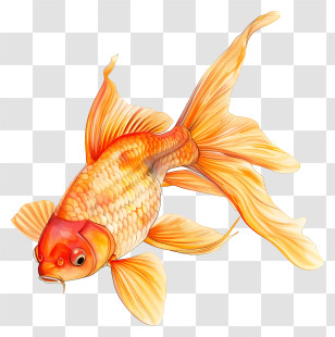 Goldfish - Bright Goldfish Illustration Transparent PNG