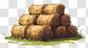 Stack Of Hay - Stack Of Rolled Hay Bales Illustration Transparent PNG