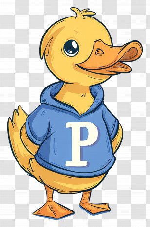 Cute Duck - Cartoon Duck Wearing Blue Hoodie Transparent PNG