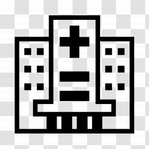 Hospital Emoji - Simple Hospital Building Icon Transparent PNG
