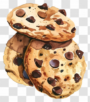 Chocolate Chip Cookies - Chocolate Chip Cookies Illustration Transparent PNG