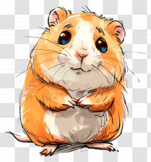 Hamster - Adorable Cartoon Hamster Drawing Transparent PNG