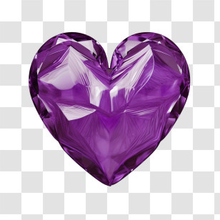 Purple Heart Day - Purple Crystal Heart Transparent PNG