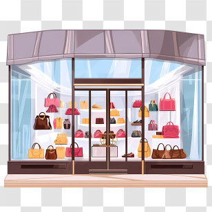 Handbag Store
 - Fashion Storefront With Handbag Display Transparent PNG