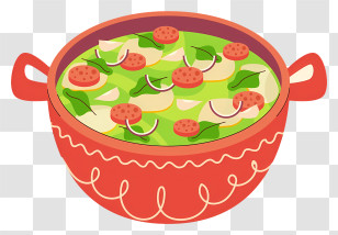 Red Pot - Colorful Salad Bowl With Fresh Ingredients Transparent PNG