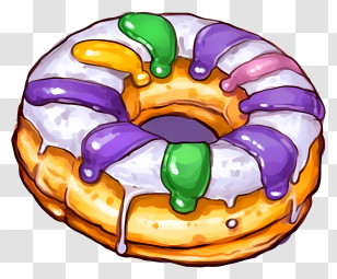 Doughnut - Donut With Vibrant Colorful Icing Transparent PNG